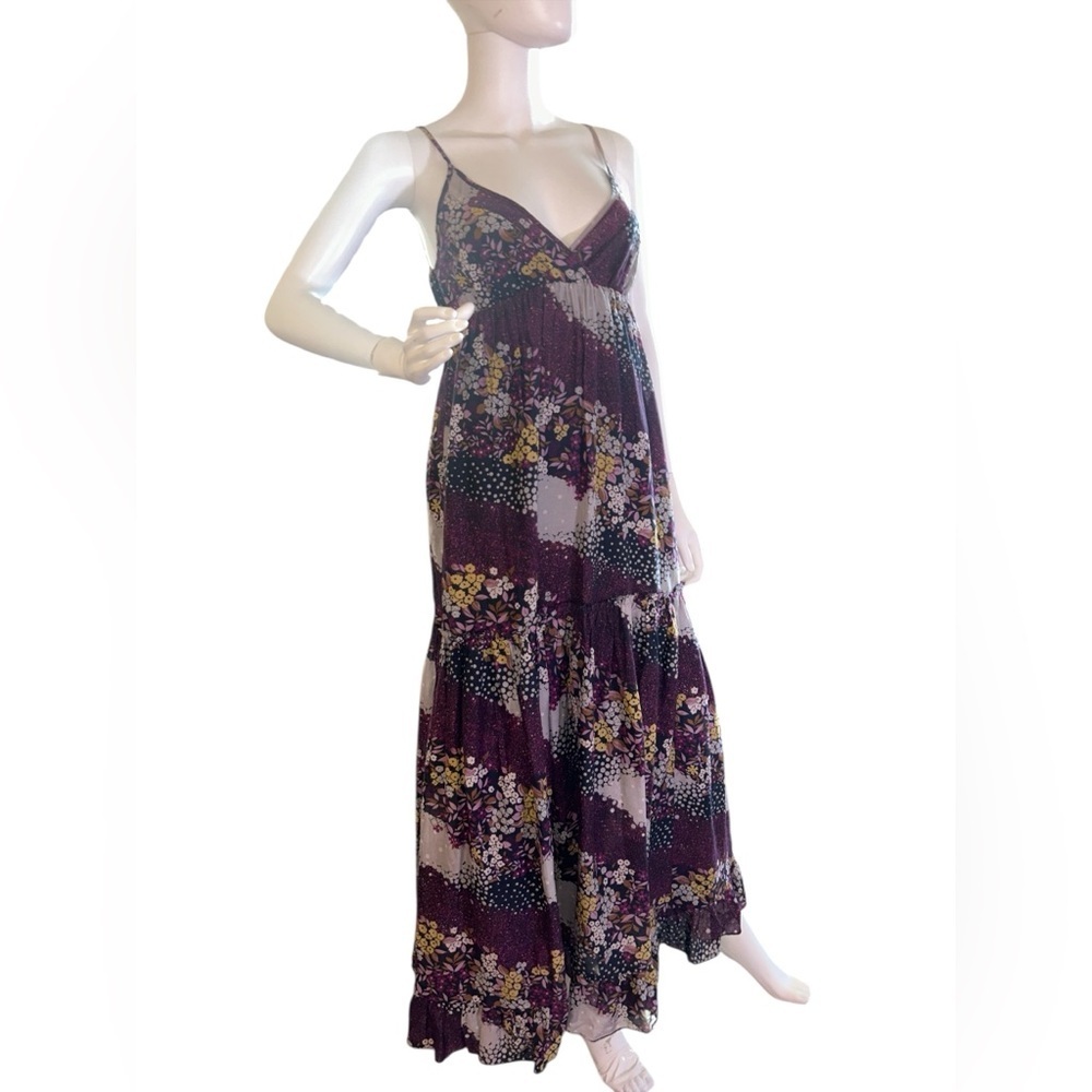 Anthropologie
MAEVE SANTA ANA Floral
Spaghetti Ruffle Maxi
DRESS - purple Sz 0